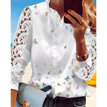 Load image into Gallery viewer, Eliza - Schmetterling V-Ausschnitt Bluse mit Ärmeln