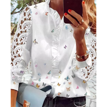 Load image into Gallery viewer, Eliza - Schmetterling V-Ausschnitt Bluse mit Ärmeln