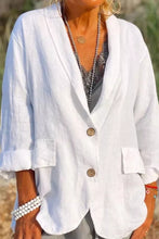 Load image into Gallery viewer, Jessica - Luftige Leinenjacke mit Knopfleiste