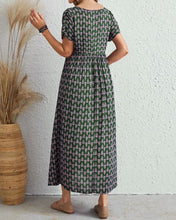Load image into Gallery viewer, Trina - Langes Kleid mit V-Ausschnitt und kurzen Ärmeln