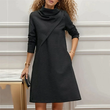 Load image into Gallery viewer, Krizzy - Trendiges einfarbiges Minikleid mit langen Ärmeln