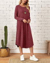 Load image into Gallery viewer, Frida - Winter langärmeliges, locker geschwungenes Kleid