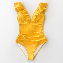 Load image into Gallery viewer, SunBurst - Effen zwempak met ruches