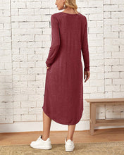 Load image into Gallery viewer, Frida - Winter langärmeliges, locker geschwungenes Kleid