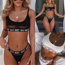 Load image into Gallery viewer, Olivia - Sexy durchbrochene Buchstaben geteilter Bikini