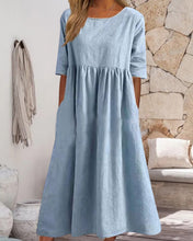 Load image into Gallery viewer, Keyel - Einfarbiges Kleid aus Baumwollleinen