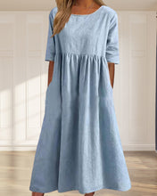 Load image into Gallery viewer, Keyel - Einfarbiges Kleid aus Baumwollleinen