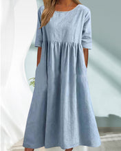 Load image into Gallery viewer, Keyel - Einfarbiges Kleid aus Baumwollleinen