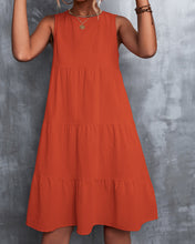 Load image into Gallery viewer, Siobe - A-Linie ärmelloses Kleid in Volltonfarbe