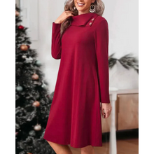 Load image into Gallery viewer, Rosalind - Rotes Elegantes Kleid mit Nappeln