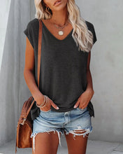 Load image into Gallery viewer, Genelyn - Einfarbiges Tanktop mit V-Ausschnitt und Flügelärmeln