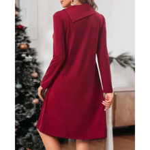 Load image into Gallery viewer, Rosalind - Rotes Elegantes Kleid mit Nappeln