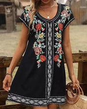 Load image into Gallery viewer, Alaiza - Bedrucktes Freizeitkleid mit kurzen Ärmeln