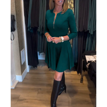 Load image into Gallery viewer, Bea - Einfarbiges elegantes Kleid mit Reißverschluss
