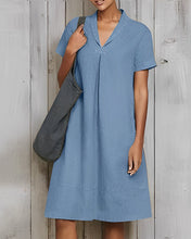 Load image into Gallery viewer, Rhea Mae - Lockeres einfarbiges Kleid aus Baumwolle und Leinen