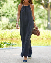Load image into Gallery viewer, Jessica - Einfarbiges Neckholder-Schlitzkleid