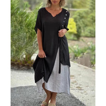 Load image into Gallery viewer, Macy - Asymmetrisches Kurzarmkleid mit V-Ausschnitt
