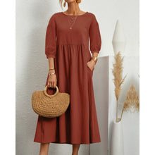 Load image into Gallery viewer, Jazzy - Midikleid aus Baumwolle und Leinen