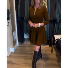 Load image into Gallery viewer, Bea - Einfarbiges elegantes Kleid mit Reißverschluss