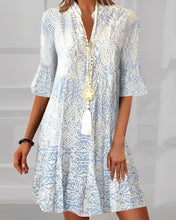 Load image into Gallery viewer, Generosa - Elegantes Kleid im Print mit Halbarm