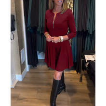 Load image into Gallery viewer, Bea - Einfarbiges elegantes Kleid mit Reißverschluss