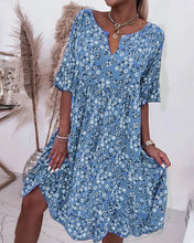 Load image into Gallery viewer, Claudine - Kleid mit halben Ärmeln und Blumendruck