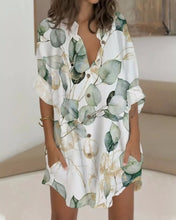 Load image into Gallery viewer, Olivia - Geknöpftes Kleid mit langen Ärmeln und Tasche