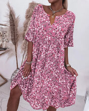 Load image into Gallery viewer, Claudine - Kleid mit halben Ärmeln und Blumendruck