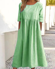 Load image into Gallery viewer, Keyel - Einfarbiges Kleid aus Baumwollleinen