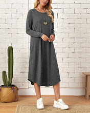 Load image into Gallery viewer, Frida - Winter langärmeliges, locker geschwungenes Kleid