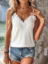 Load image into Gallery viewer, Yolly - Sizzle Öse Kontrast Spitze Cami Top