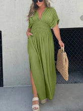 Load image into Gallery viewer, Cara - Schlitz V-Ausschnitt Maxi Eleganz