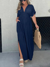 Load image into Gallery viewer, Cara - Schlitz V-Ausschnitt Maxi Eleganz