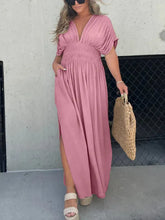 Load image into Gallery viewer, Cara - Schlitz V-Ausschnitt Maxi Eleganz