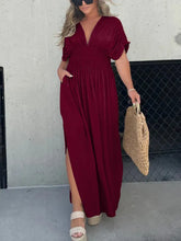 Load image into Gallery viewer, Cara - Schlitz V-Ausschnitt Maxi Eleganz