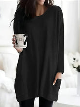 Load image into Gallery viewer, Alma - Mühelose Schick massiv Rundhalsausschnitt Langarm Kleid