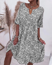 Load image into Gallery viewer, Claudine - Kleid mit halben Ärmeln und Blumendruck