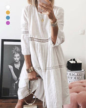 Load image into Gallery viewer, Danica - Einfarbiges patchwork-kleid