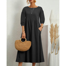 Load image into Gallery viewer, Jazzy - Midikleid aus Baumwolle und Leinen