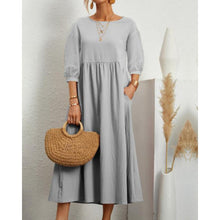 Load image into Gallery viewer, Jazzy - Midikleid aus Baumwolle und Leinen