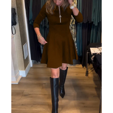 Load image into Gallery viewer, Bea - Einfarbiges elegantes Kleid mit Reißverschluss