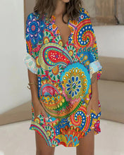 Load image into Gallery viewer, Olivia - Geknöpftes Kleid mit langen Ärmeln und Tasche