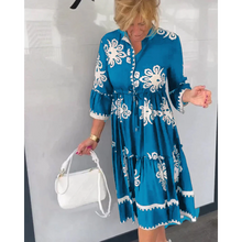 Load image into Gallery viewer, Yza Mae - Geblümtes Kleid mit 3/4 Ärmeln
