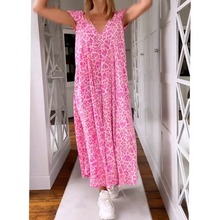 Load image into Gallery viewer, Anna - Langes Kleid mit V-Ausschnitt und Kurzen Ärmeln