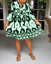 Load image into Gallery viewer, Jona - Bedrucktes Kleid mit 3/4 Ärmeln