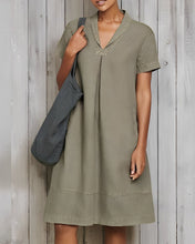 Load image into Gallery viewer, Rhea Mae - Lockeres einfarbiges Kleid aus Baumwolle und Leinen