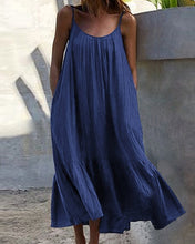 Load image into Gallery viewer, Irma - Einfarbiges ärmelloses Midikleid