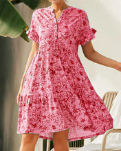 Load image into Gallery viewer, Henrietta - Schmal geschnittenes Kleid mit Rosendruck