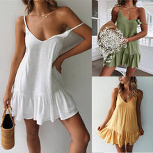 Load image into Gallery viewer, MiniGlow - Mini jurk met ruches en spaghettibandjes