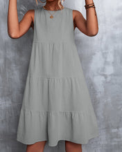 Load image into Gallery viewer, Siobe - A-Linie ärmelloses Kleid in Volltonfarbe